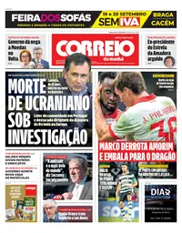 Capa do Correio da Manhã de quinta-feira, 17 de setembro de 2026