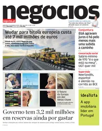 Capa do Jornal de Negócios de quinta-feira, 17 de setembro de 2026