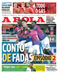 Capa do A Bola de sexta-feira, 18 de setembro de 2026