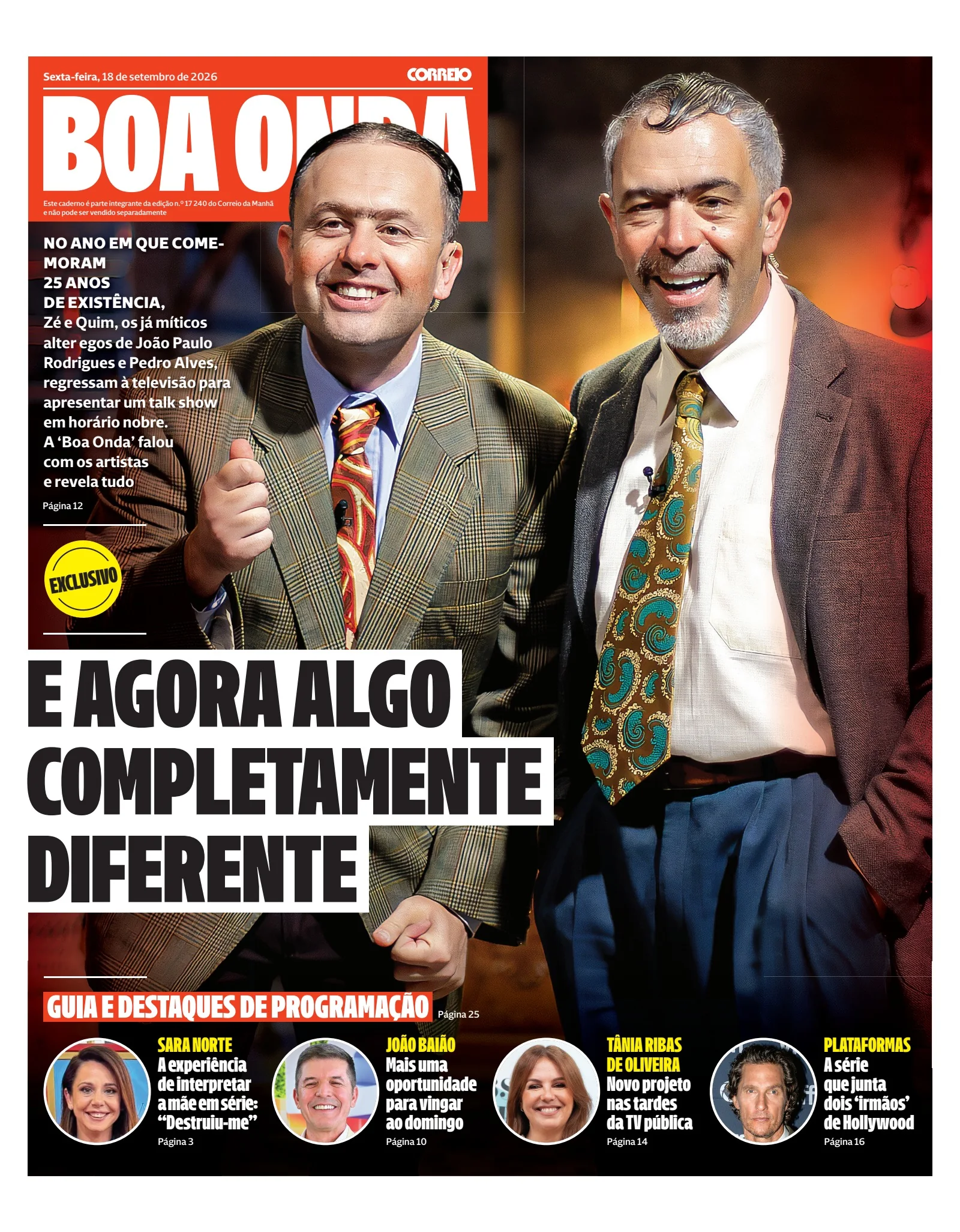 Capa do Boa Onda de sexta-feira, 18 de setembro de 2026