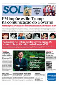 Capa do Nascer do SOL de sexta-feira, 18 de setembro de 2026