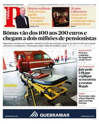 Capa do Público de sexta-feira, 18 de setembro de 2026