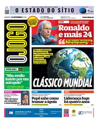 Capa do O Jogo de sábado, 19 de setembro de 2026