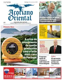 Capa do Açoriano Oriental de domingo, 20 de setembro de 2026