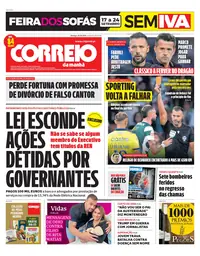 Capa do Correio da Manhã de domingo, 20 de setembro de 2026