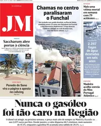 Capa do Jornal da Madeira de domingo, 20 de setembro de 2026