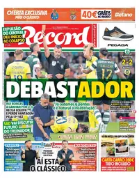 Capa do Record de domingo, 20 de setembro de 2026