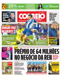 Capa do Correio da Manhã de segunda-feira, 21 de setembro de 2026