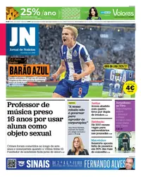 Capa do Jornal de Notícias de segunda-feira, 21 de setembro de 2026