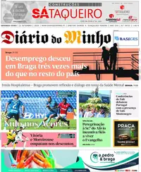 Capa do Diário do Minho de terça-feira, 22 de setembro de 2026