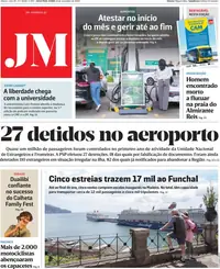 Capa do Jornal da Madeira de terça-feira, 22 de setembro de 2026