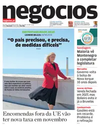 Capa do Jornal de Negócios de terça-feira, 22 de setembro de 2026