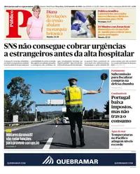 Capa do Público de terça-feira, 22 de setembro de 2026