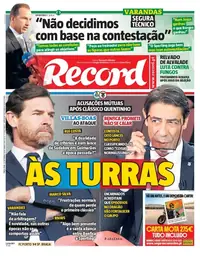 Capa do Record de terça-feira, 22 de setembro de 2026