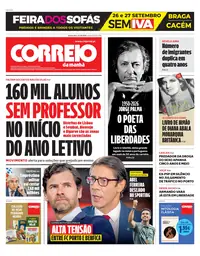 Capa do Correio da Manhã de quarta-feira, 23 de setembro de 2026