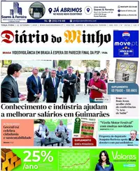 Capa do Diário do Minho de quarta-feira, 23 de setembro de 2026