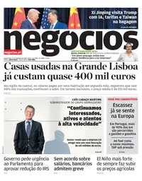 Capa do Jornal de Negócios de quarta-feira, 23 de setembro de 2026