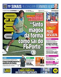 Capa do O Jogo de quarta-feira, 23 de setembro de 2026