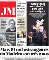 Capa do Jornal da Madeira de quinta-feira, 24 de setembro de 2026