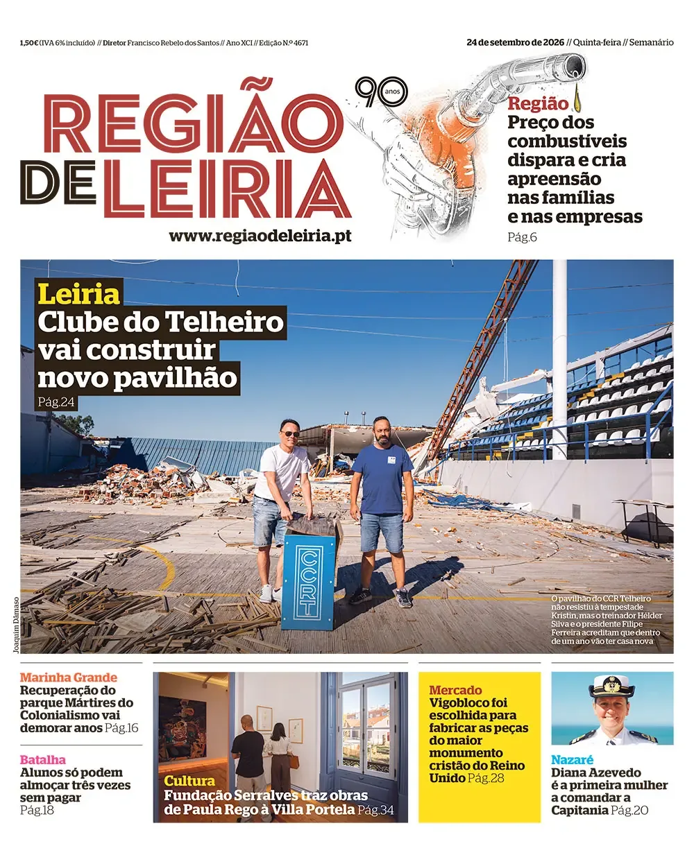 Capa do Região de Leiria de quinta-feira, 24 de setembro de 2026