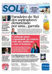 Capa do Nascer do SOL de sexta-feira, 25 de setembro de 2026