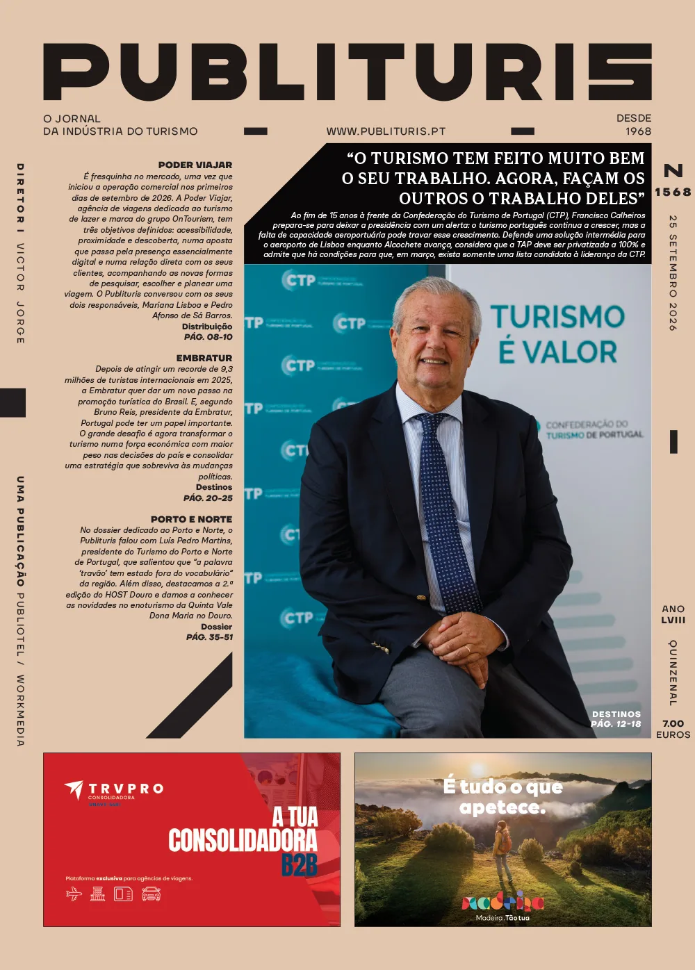 Capa do Publituris de sexta-feira, 25 de setembro de 2026