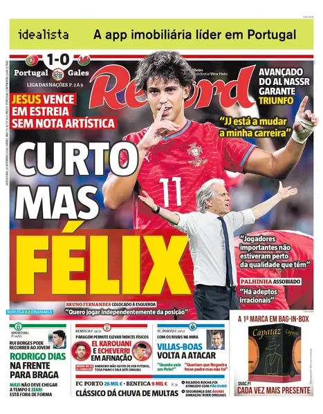 Capa do Record de sexta-feira, 25 de setembro de 2026