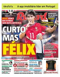Capa do Record de sexta-feira, 25 de setembro de 2026