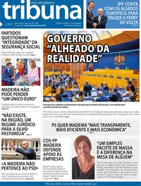 Capa do Tribuna da Madeira de sexta-feira, 25 de setembro de 2026