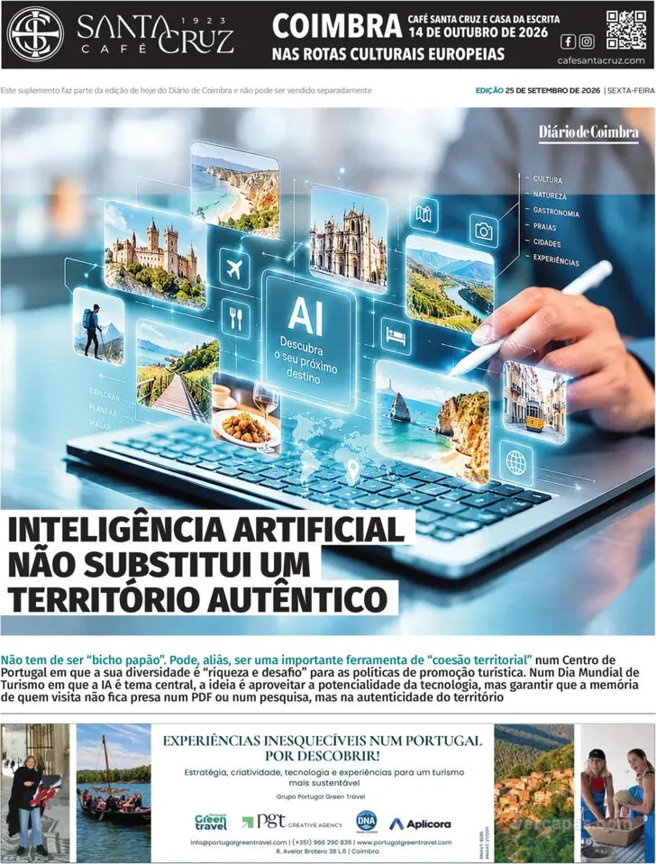 Capa do Diário de Coimbra de sábado, 26 de setembro de 2026