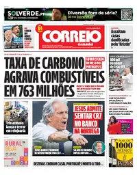 Capa do Correio da Manhã de domingo, 27 de setembro de 2026