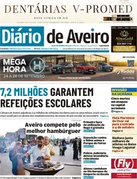 Capa do Diário de Aveiro de domingo, 27 de setembro de 2026