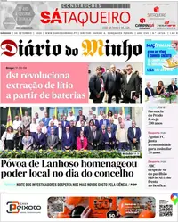 Capa do Diário do Minho de domingo, 27 de setembro de 2026