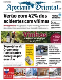 Capa do Açoriano Oriental de segunda-feira, 28 de setembro de 2026
