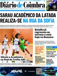Capa do Diário de Coimbra de segunda-feira, 28 de setembro de 2026