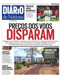 Capa do Diário de Notícias da Madeira de segunda-feira, 28 de setembro de 2026