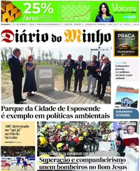 Capa do Diário do Minho de segunda-feira, 28 de setembro de 2026