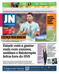 Capa do Jornal de Notícias de segunda-feira, 28 de setembro de 2026