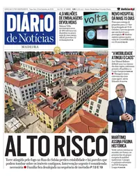 Capa do Diário de Notícias da Madeira de terça-feira, 29 de setembro de 2026