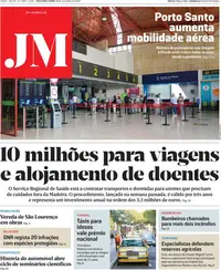 Capa do Jornal da Madeira de terça-feira, 29 de setembro de 2026