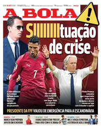 Capa do A Bola de quarta-feira, 30 de setembro de 2026
