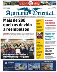Capa do Açoriano Oriental de quarta-feira, 30 de setembro de 2026