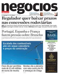Capa do Jornal de Negócios de quarta-feira, 30 de setembro de 2026