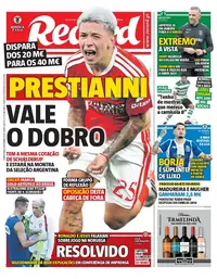 Capa do Record de quarta-feira, 30 de setembro de 2026