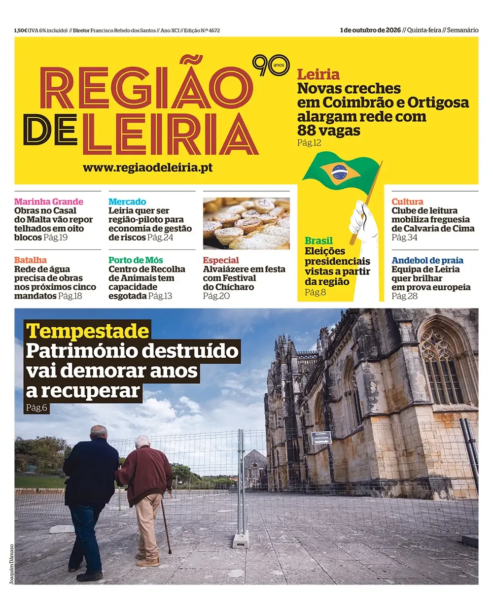 Capa do Região de Leiria de quinta-feira, 1 de outubro de 2026