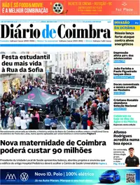 Capa do Diário de Coimbra de sexta-feira, 2 de outubro de 2026