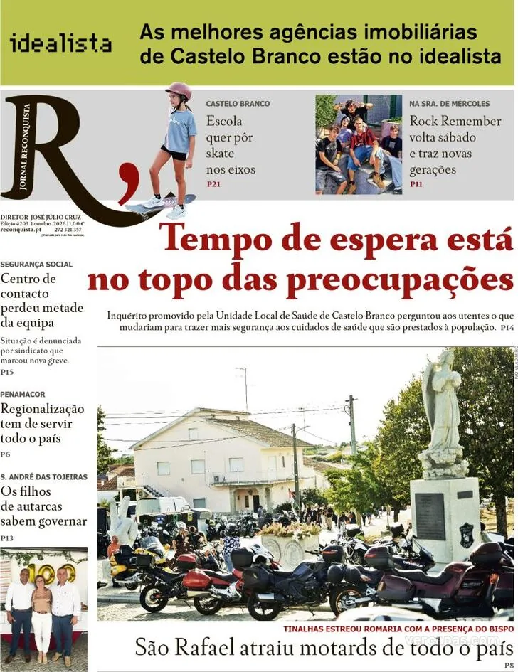 Capa do Reconquista de sexta-feira, 2 de outubro de 2026