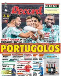 Capa do Record de sexta-feira, 2 de outubro de 2026