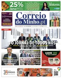Capa do Correio do Minho de sábado, 3 de outubro de 2026