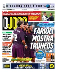 Capa do O Jogo de sábado, 3 de outubro de 2026